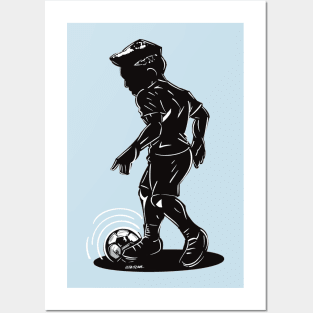 Footballer Silhouette 6 Posters and Art